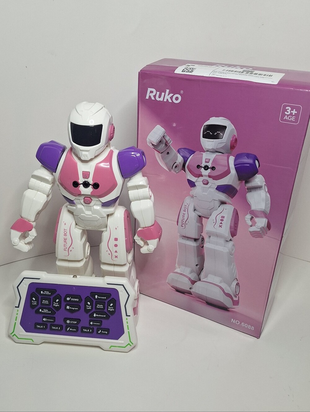 Ruko 6088 Dancing Robot Remote Control Pink & White Working Order W Box
